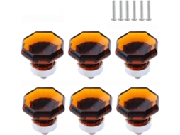 Conjunto De 6 Puxadores Decorativos Cristal Para Armários E Cômodas
