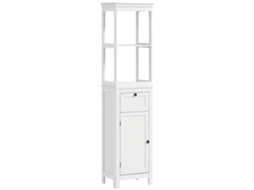 Móvel de banheiro BTFORUS com gaveta, porta, prateleira ajustável e 2 compartimentos, 40x30x165cm, branco