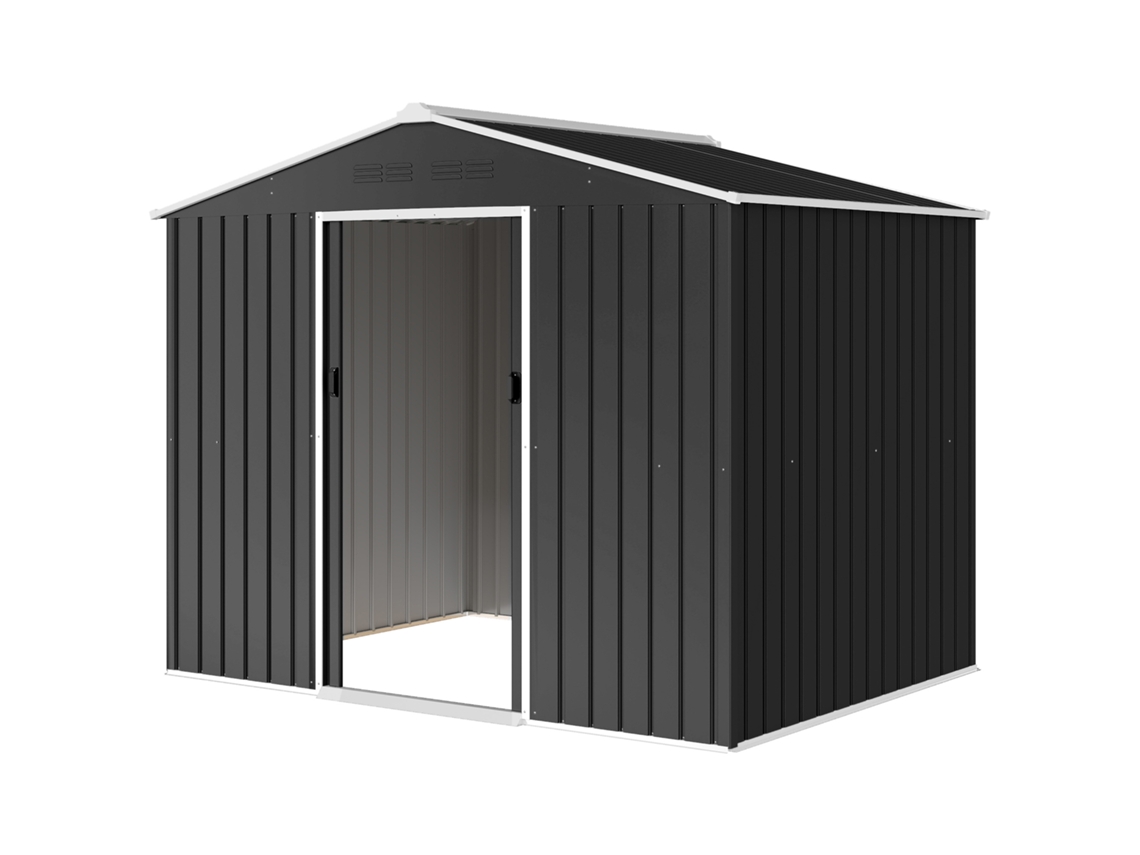 Galpão de Jardim 3,6 M² , Cinza Escuro, 236x171x191 Cm (portas Deslizantes, Ventilação)