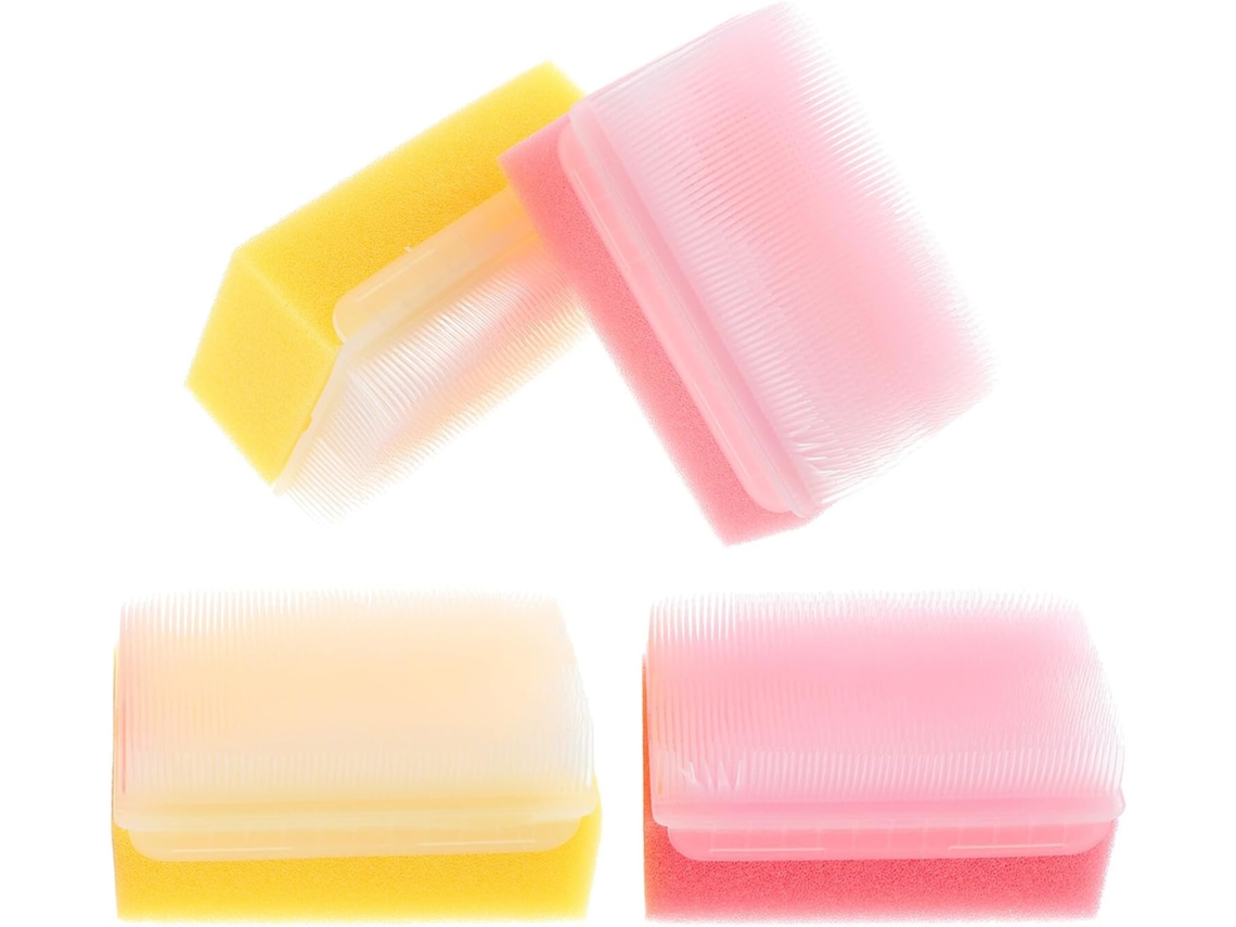 Conjunto De 4 Escovas Banho Macias E Reutilizáveis Para Couro Cabeludo Corpo Bebês, Ideais Para Recém Nascidos