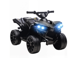 Quad Infantil Elétrico 6v Kids Quad com Função de Avançar, Ré, Música, Farol Led Preto