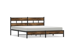 Bed Frame, Bed Frames Vidaxl Marrom Aço (200 X 200 Cm)