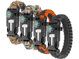 Pulseira de Sobrevivência em Paracord, Bússola e Apito BRILVIBERA