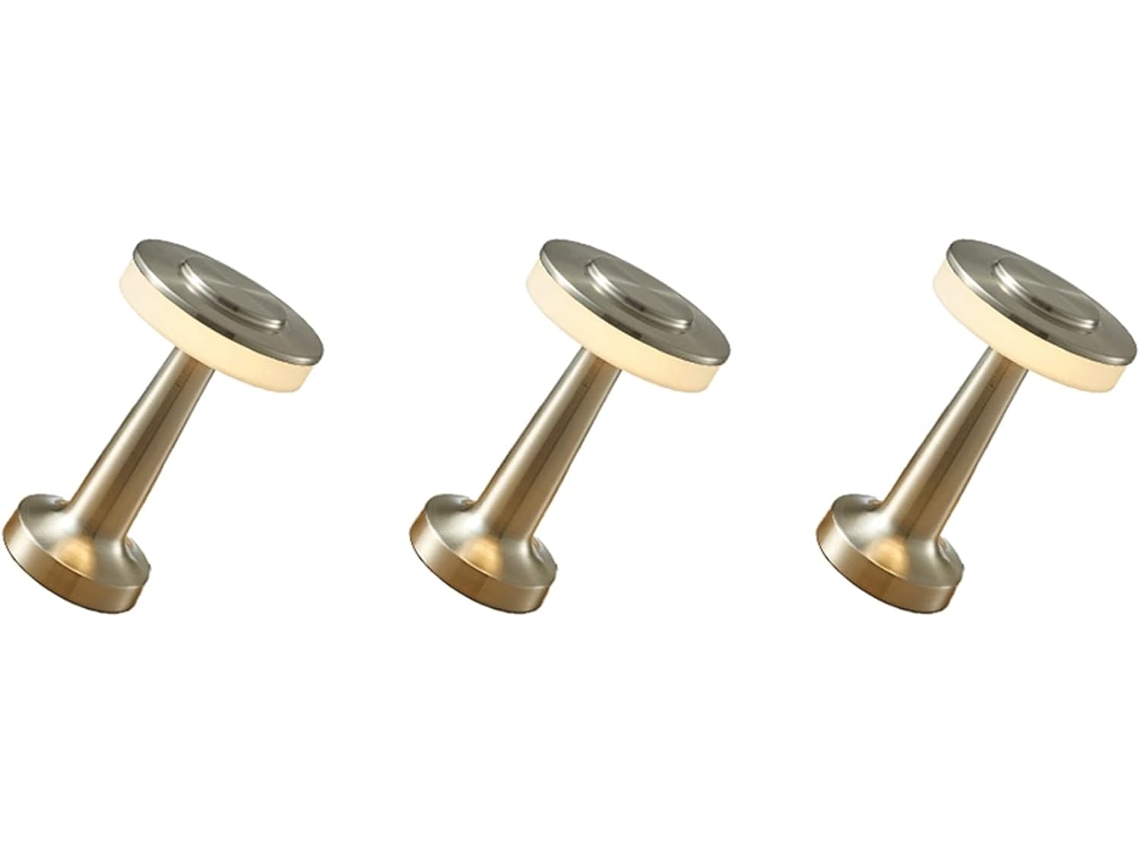 3 X Abajur De Mesa Led Recarregável Para Mesa De Jantar, Bar Ou Área Externa Pequeno Abajur Noturn Gokoco