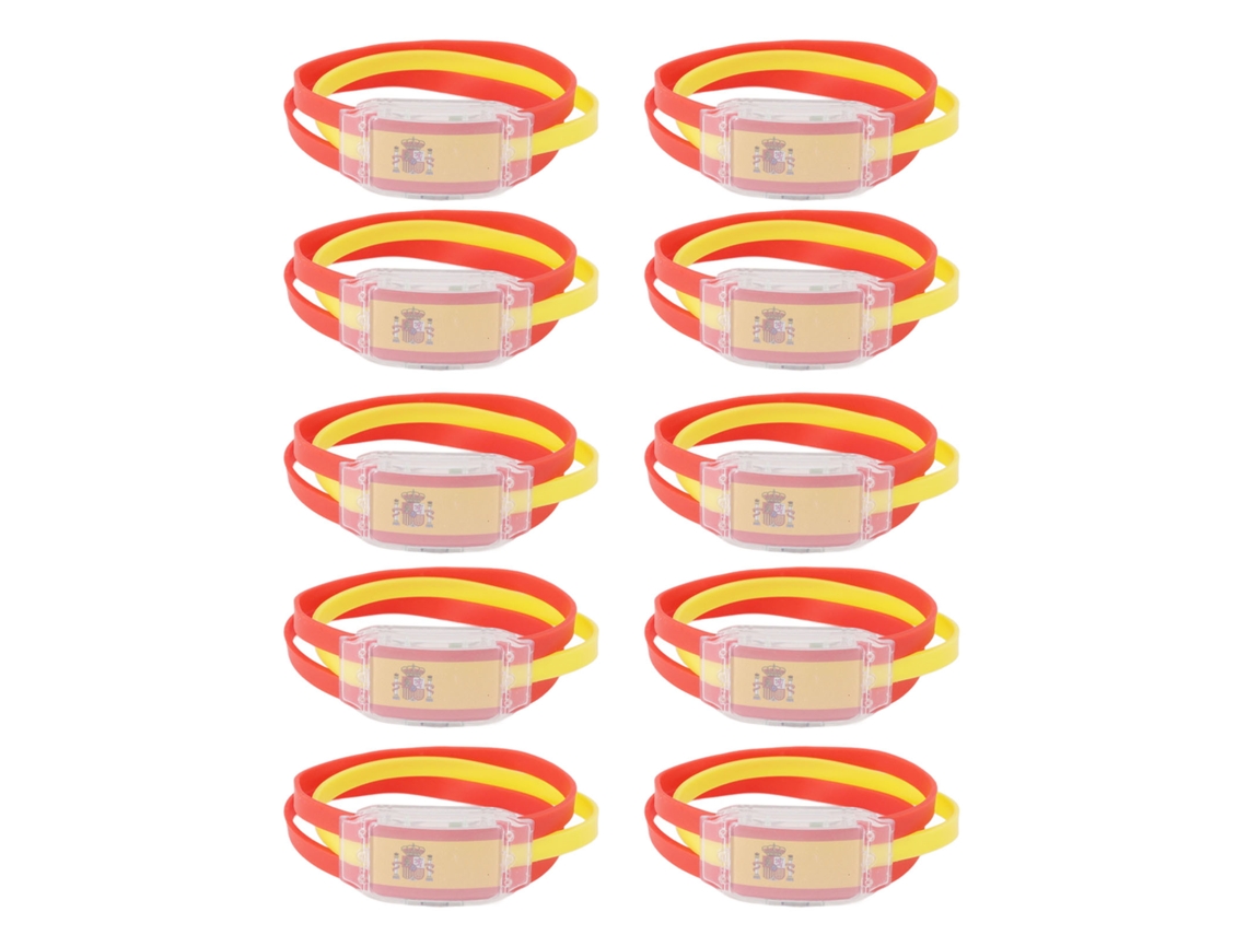 Omni-202610 Pçs Brazalete Luminoso Com Bandeira Nacional De Silicone Abs Para Partido De Futebol 2022 Aficionados Props De Agradecimento