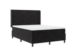 Conjunto 1 Cama Box Vidaxl Preto Veludo (140 X 200 Cm)