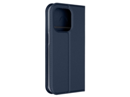 Capa para Iphone 15 Pro Aba com Suporte e Carteira DUX DUCIS Azul Escuro