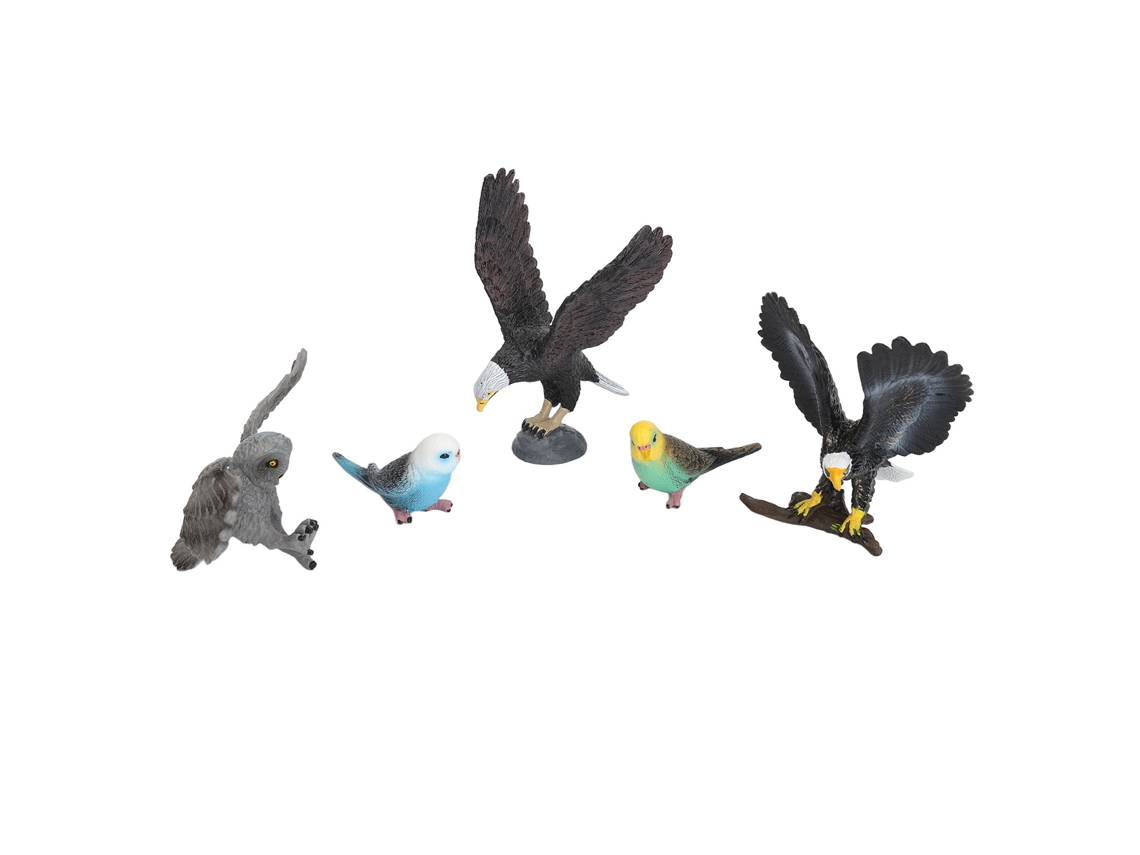 5pcs Figuras De Pássaros Voadores De Plástico Pvc Modelos De Pássaros Simulação