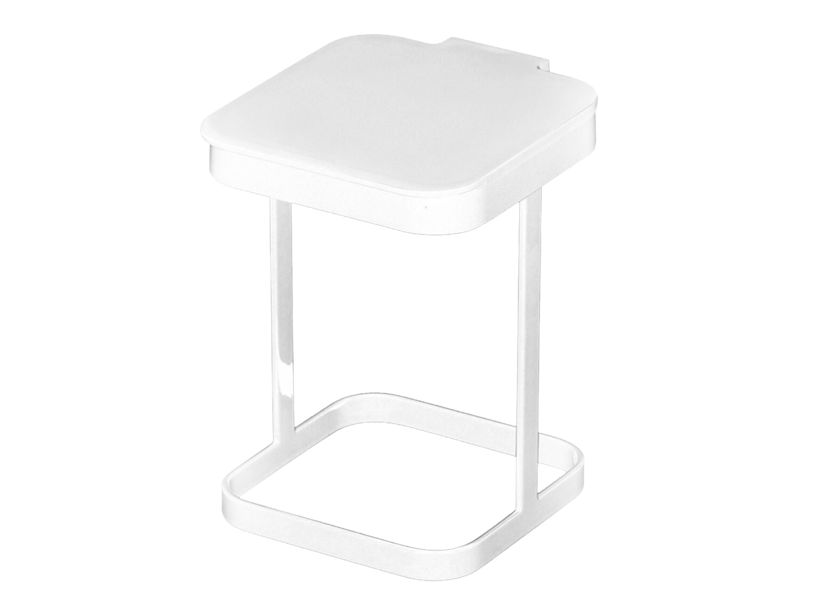 Lixeira de mesa mini de ferro com tampa inovadora para cozinha sala de estar branca
