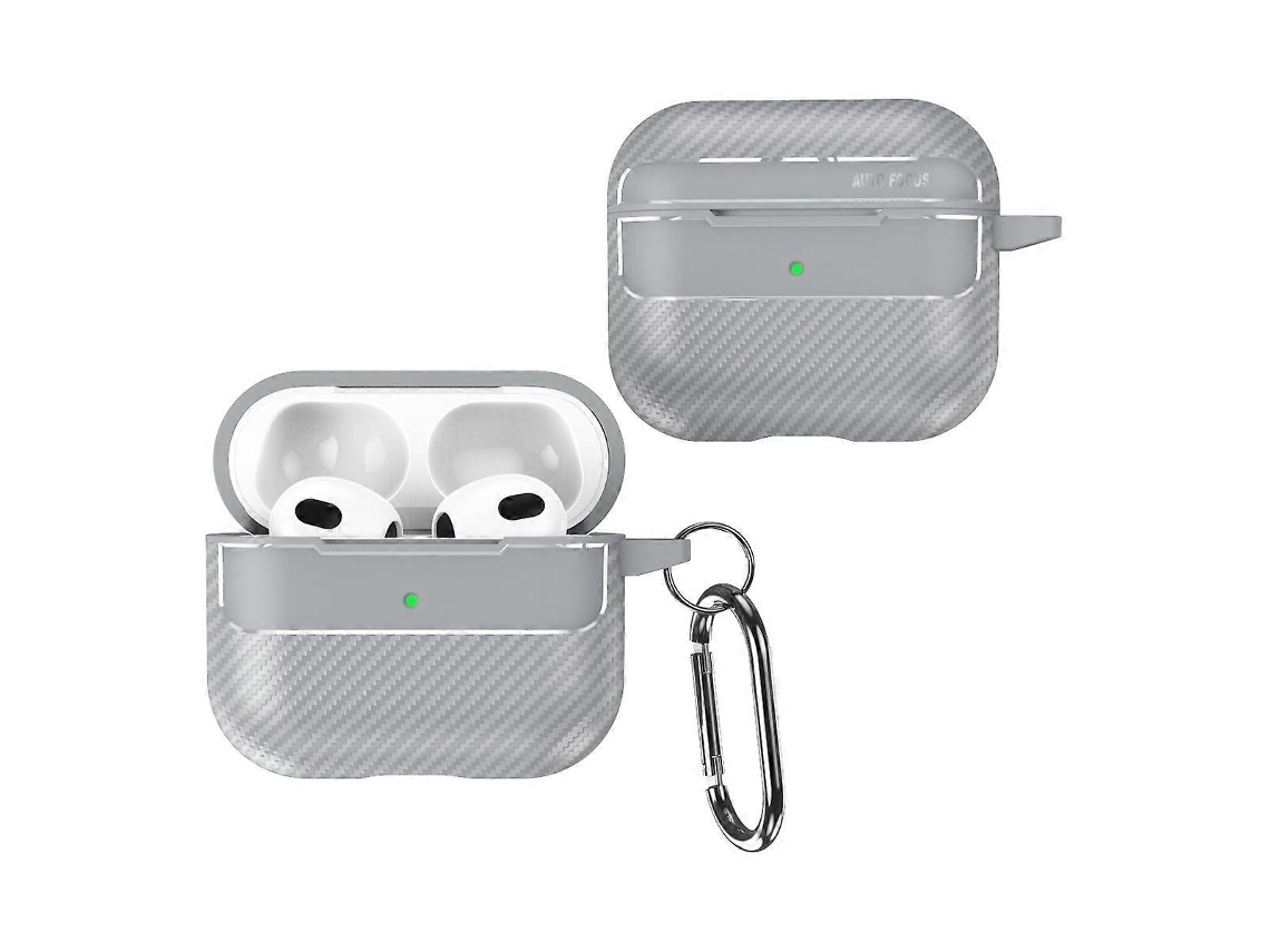 Película protetora antirriscos para fones de ouvido AirPods 3 com textura de fibra de carbono. GIECY