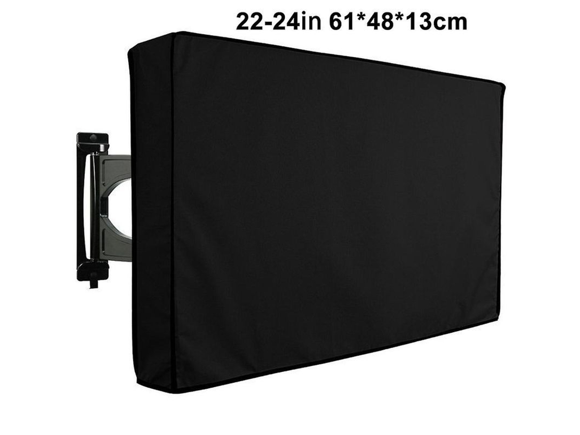 Capa de TV de tela plana Oxford cloth PVC, protetora impermeável para 22-52 polegadas com fixação | S/MARCA