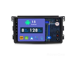 Auto Rádio Carro Bluetooth Autoradio 8GB RAM 128G ROM CarPlay Navegação GPS Ecrã Táctil RoverOne para Mercedes Benz Smart 2005-2010  