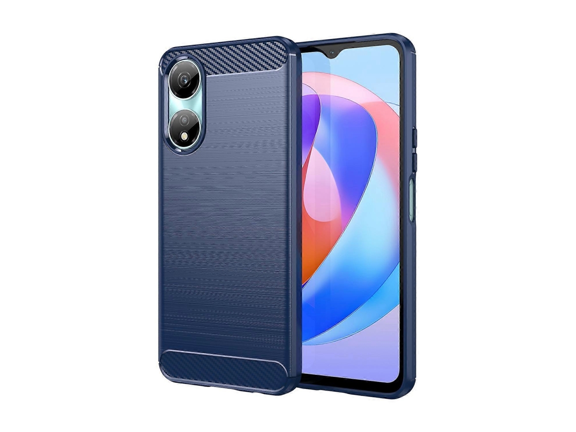 Capa Para Celular For Honor X5 Plus Em Tpu Com Textura Escovada De Fibra De Carbono