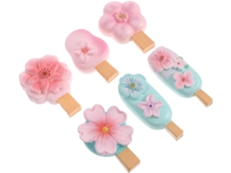 Magiclulu Conjunto De 6 Ímãs Geladeira 3d Em Resina Com Formato Sorvete Azul