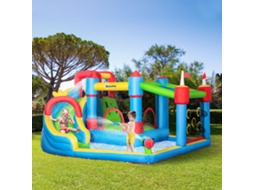 Castelo Inflável Multicolorido Para Crianças De 3 A 8 Anos Com Piscinas E Trampolim - 390 X 300 X 197 Cm