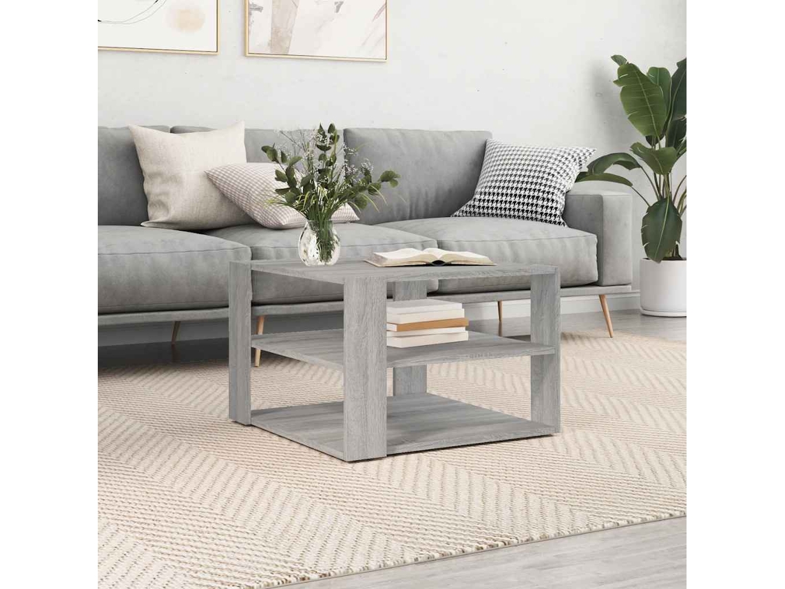 Vidaxl Mesa De Centro 58x58x40 Cm Derivados Madeira Cinza Sonoma