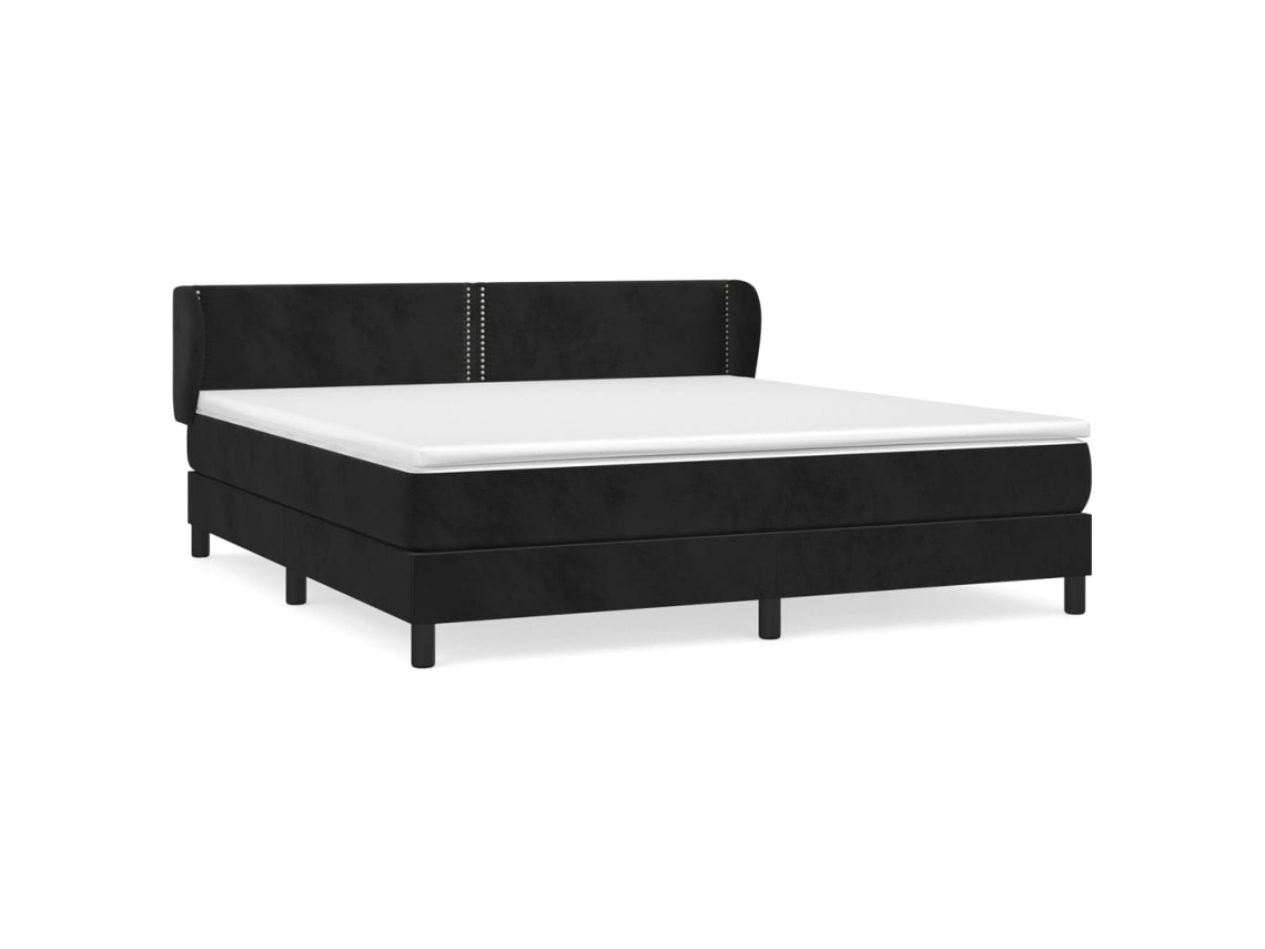 Cama com Molas/colchão 180x200 Cm Veludo Preto MAISON EXCLUSIVE