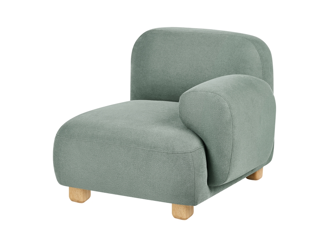 Módulo Esquinero Izquierdo Beliani Amli De Tela Verde 87x91x75