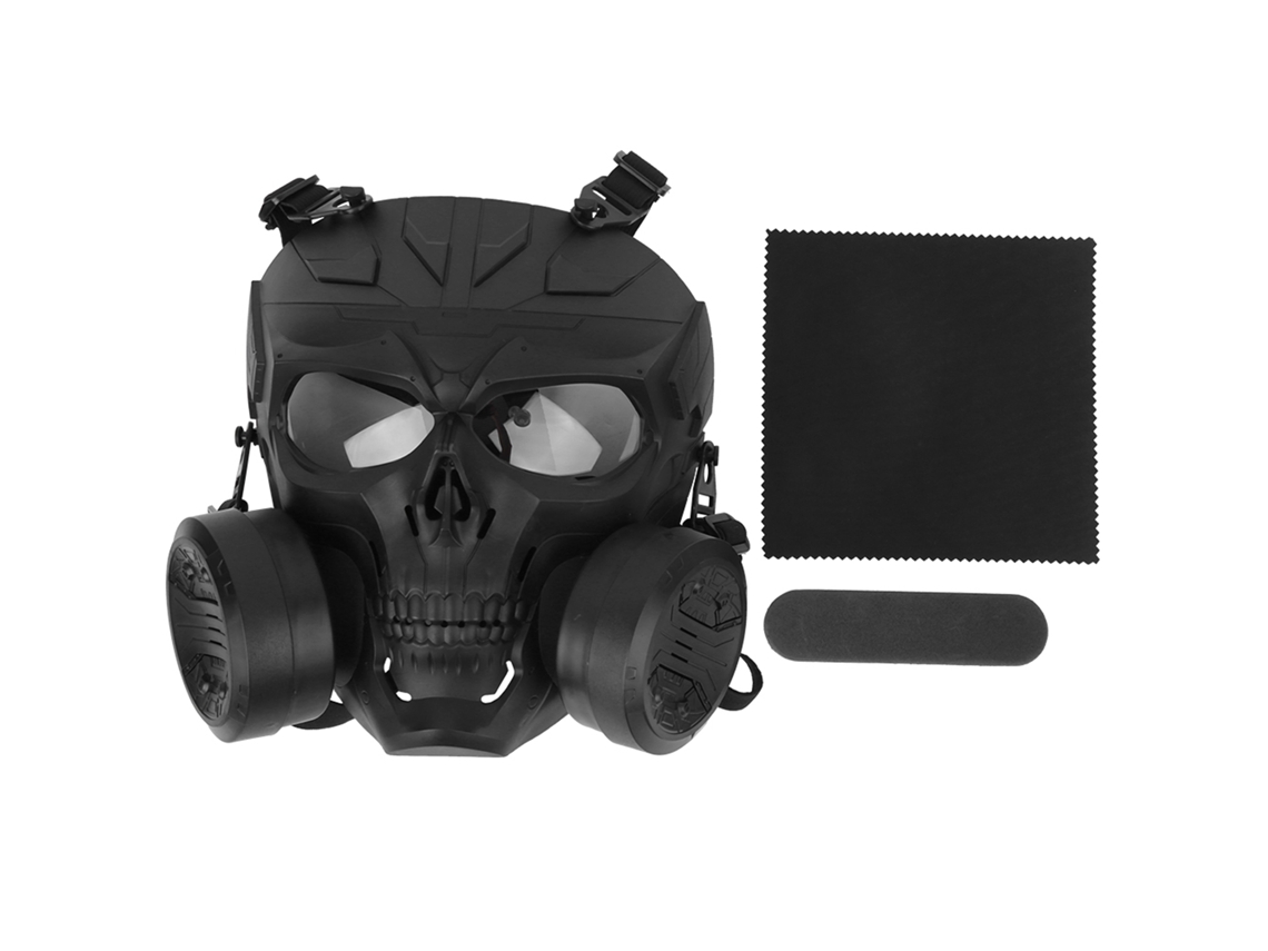 Protetor Facial Skull com 2 Ventiladores Ajustável Transparente