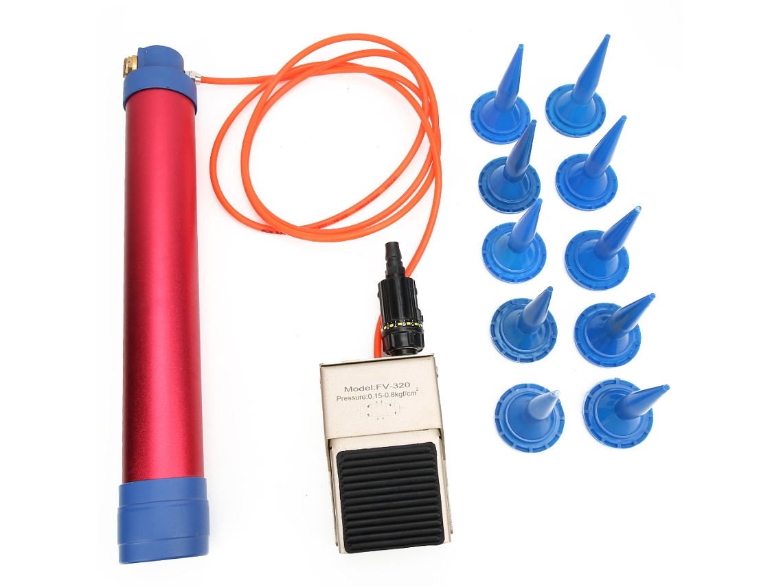 Pistola pneumática de silicone de 400 ml com pedal e controle de ar.