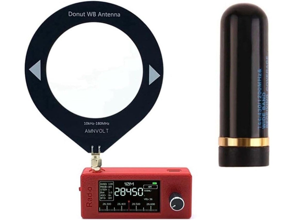 Rádio Portátil De 0,5 Khz A 181 Mhz Com Ecrã Ips De 1,9 Polegadas E Antena