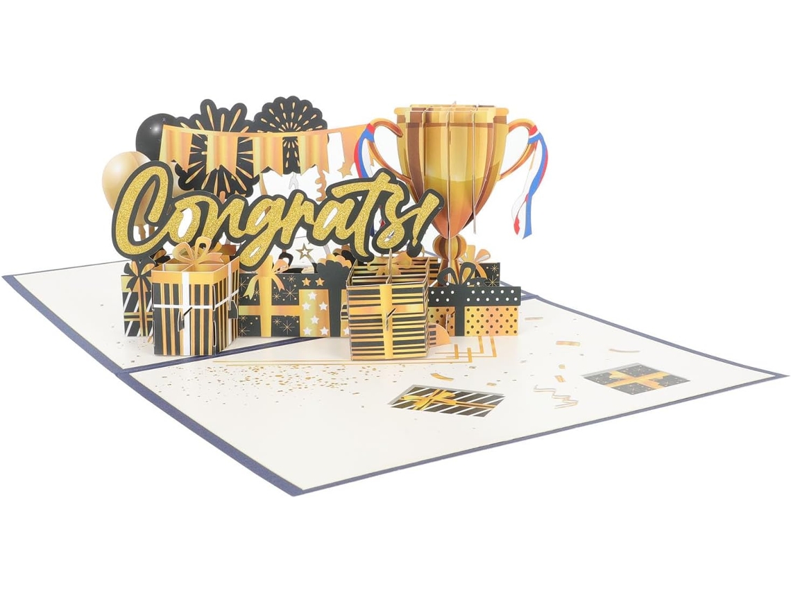 Cartão Pop Up 3d de Formatura em Papel Portátil e Leve Criativo Realista um Lindo Presente CHABERLU