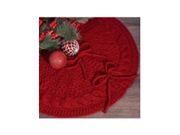 Saia De Árvore De Natal De Tricô, Branco E Vermelho, Avental De Ambiente Natalino, Pequenos Adereços Para Árvore Igvtrade (diâmetro 46cm/18 Polegadas)