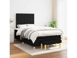 Vidaxl Cama Com Molas/colchão 120x200 Cm Tecido Preto