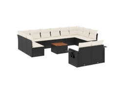 Garden Sofa Set, Garden Sofa Sets Vidaxl Preto Rattan / Vime (n/a)