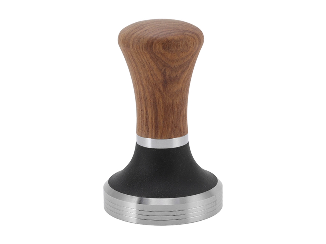 Compactador De Café Em Aço Inoxidável Com Base Plana, Ferramenta Manual Para Compactar Café Com Cabo De Madeira, 58 Mm /2, 3 Polegadas