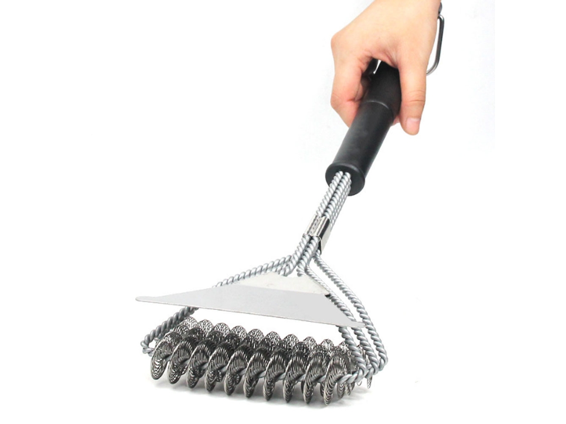 Escova Sem Cerdas para Grelha, com Raspador Integrado AQUAFORGE