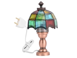 Mali lâmpada de Mesa Miniatura para Casinha de Bonecas 1:12 com Abajur em Forma de Guarda chuva