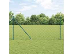 Vidaxl Cerca De Cadeia Com Pontas 25 X 1 M Aço Revestido De Pvc Verde