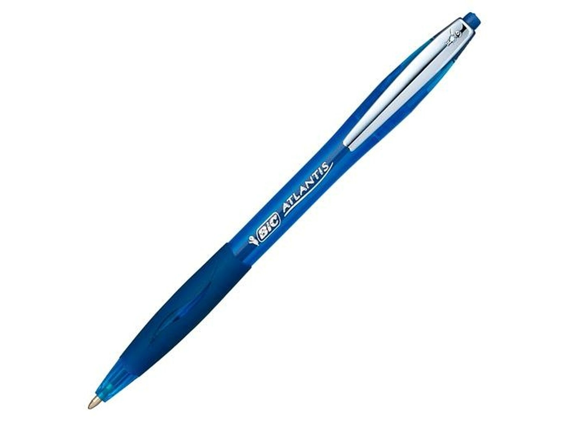 Caneta BIC Atlantis Soft 12 Unidades Azul 1 Mm