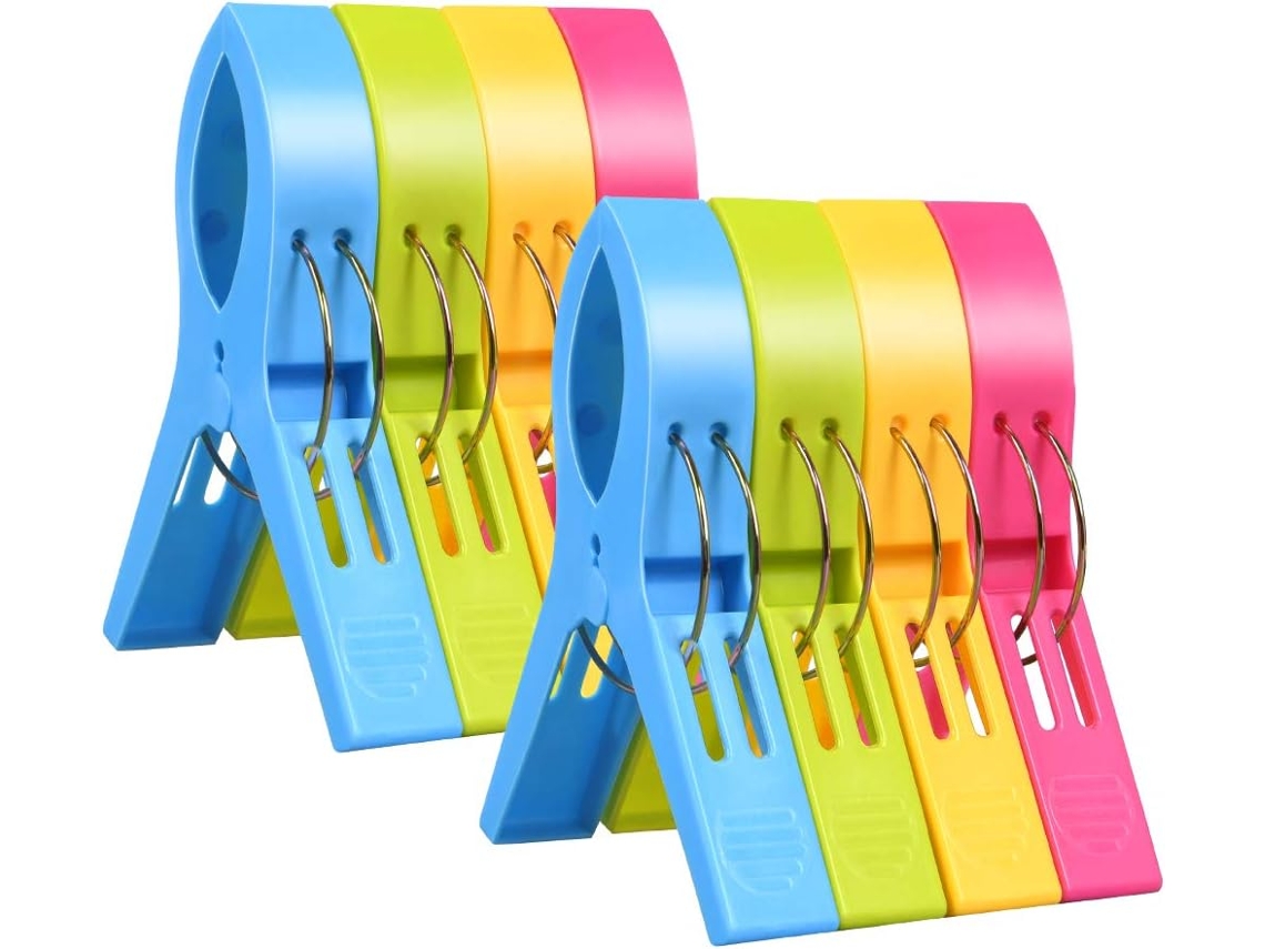 Clipes Roupa Grandes 8 Pcs, Plástico Colorido para Toalhas ZYBLSSBB
