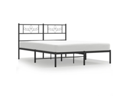 Estrutura de Cama com Cabeceira Metal Preto MAISON EXCLUSIVE 120x190 cm