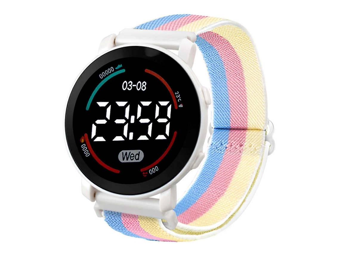 Relógio Infantil Digital Led Com Mostrador Redondo, À Prova D'água, Esportivo, Para Meninos E Meninas, Elet Rônico Moderno De 25 A 26 Segu