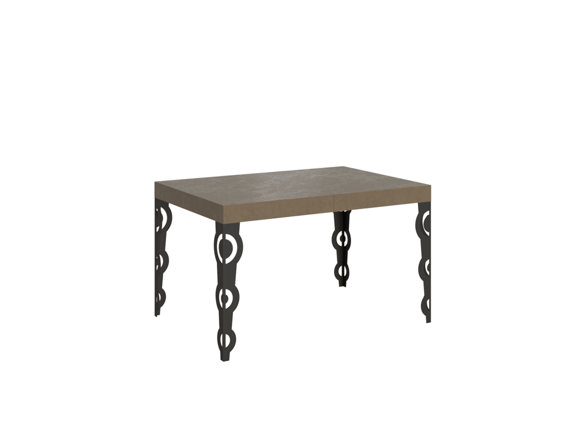 Mesa Extensível Karamay 120/224x90 Cm Cinza Pomba Com Pés Antracite Itamoby