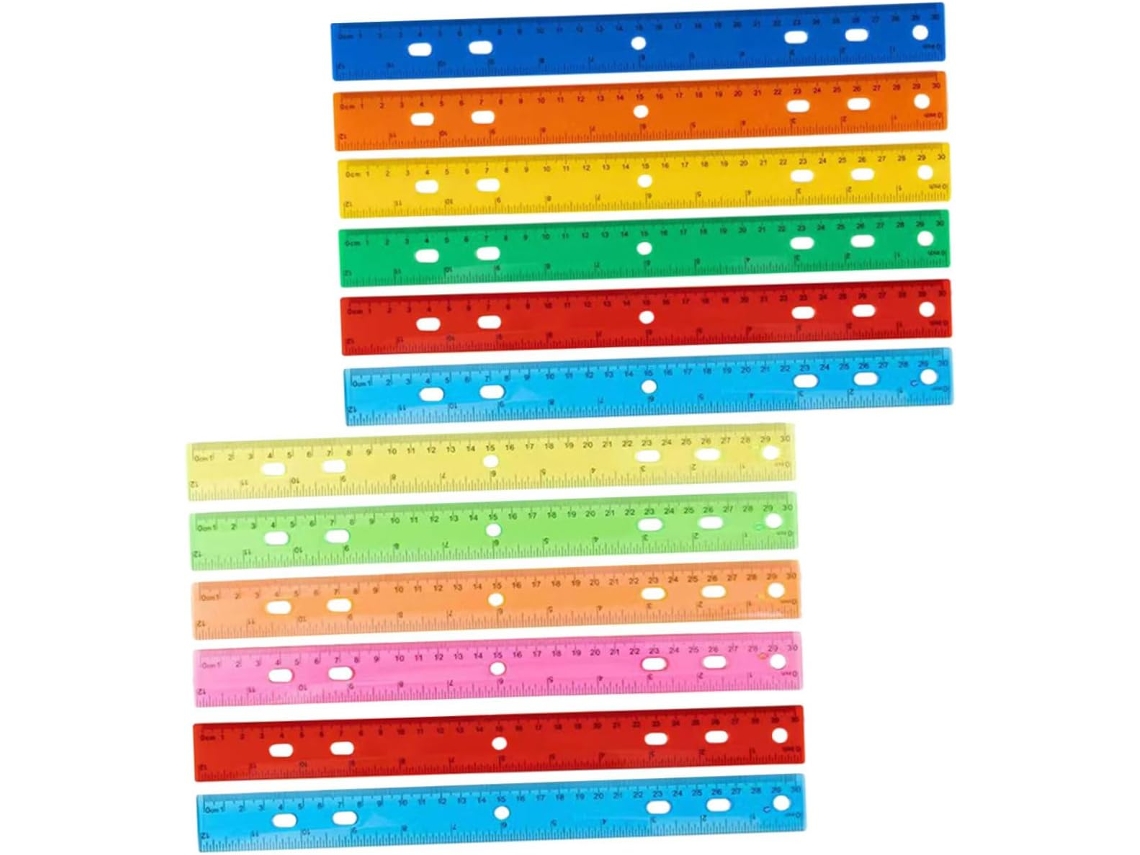 Conjunto De 12 Fitas Métricas De Plástico Coloridas Para Estudantes
