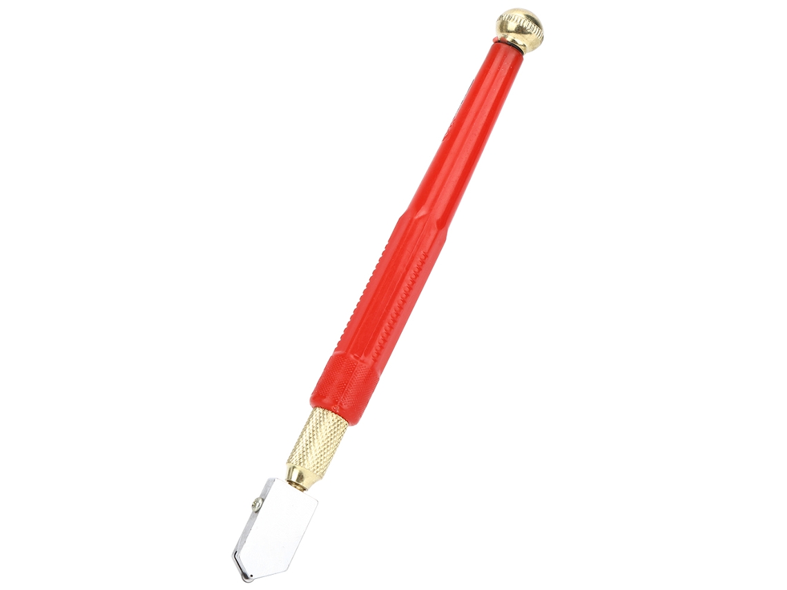 Cortador de Vidro YURU com Rolo Lubrificante 4mm e Alça Vermelha