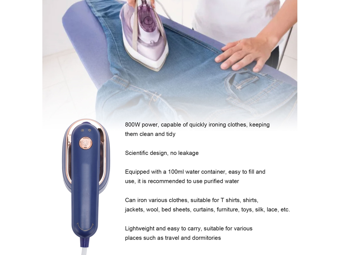 Aetheria ferro de Vapor Portátil 800w 100ml Antivazamento Pequeno para Casa Viagem Dormitório Azul