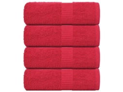 Vidaxl Toalhas De Rosto Frogn 4 Peças Vermelho 30x30 Cm 360 G/m²