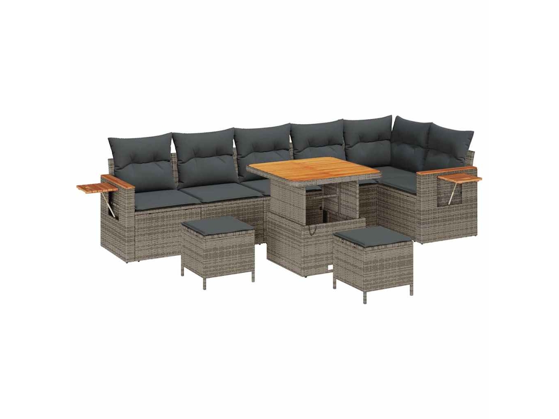 Maison Exclusive - Conjunto De Sofá De Jardim Com Almofada 9 Pcs Cinzeto