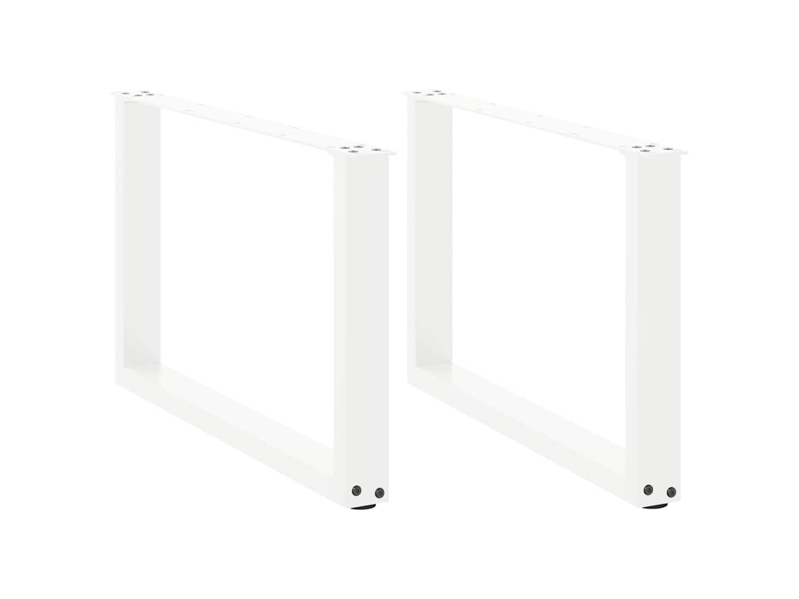 Vidaxl Pés Para Mesa De Centro Em Formato De U, 2 Peças, Branco, 70x (42-43) Cm, Aço
