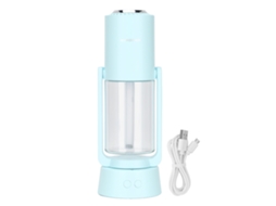 Umidificador Mini Portátil Usb Silencioso Com Luz Noturna E Ions Negativos Para Quarto Escritório Carro Azul Claro