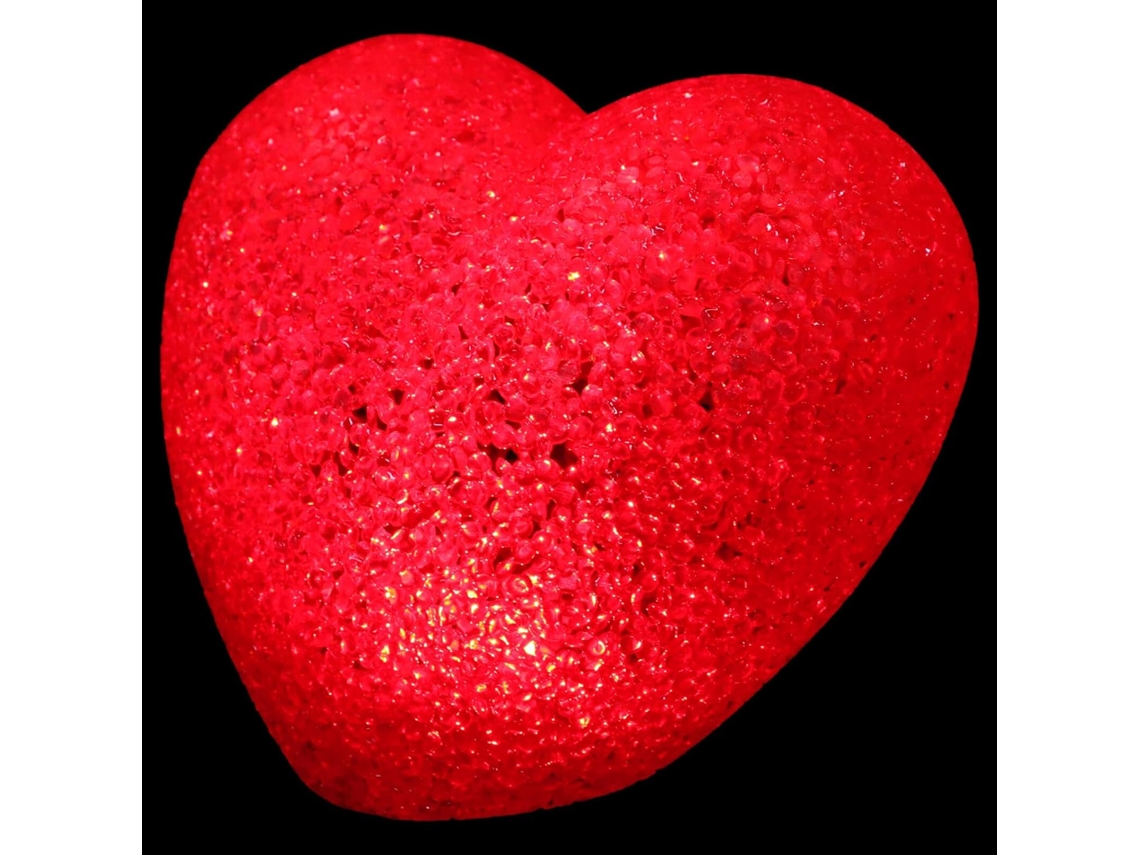 Luminária Noturna Decorativa Exceart Em Formato De Coração Vermelho