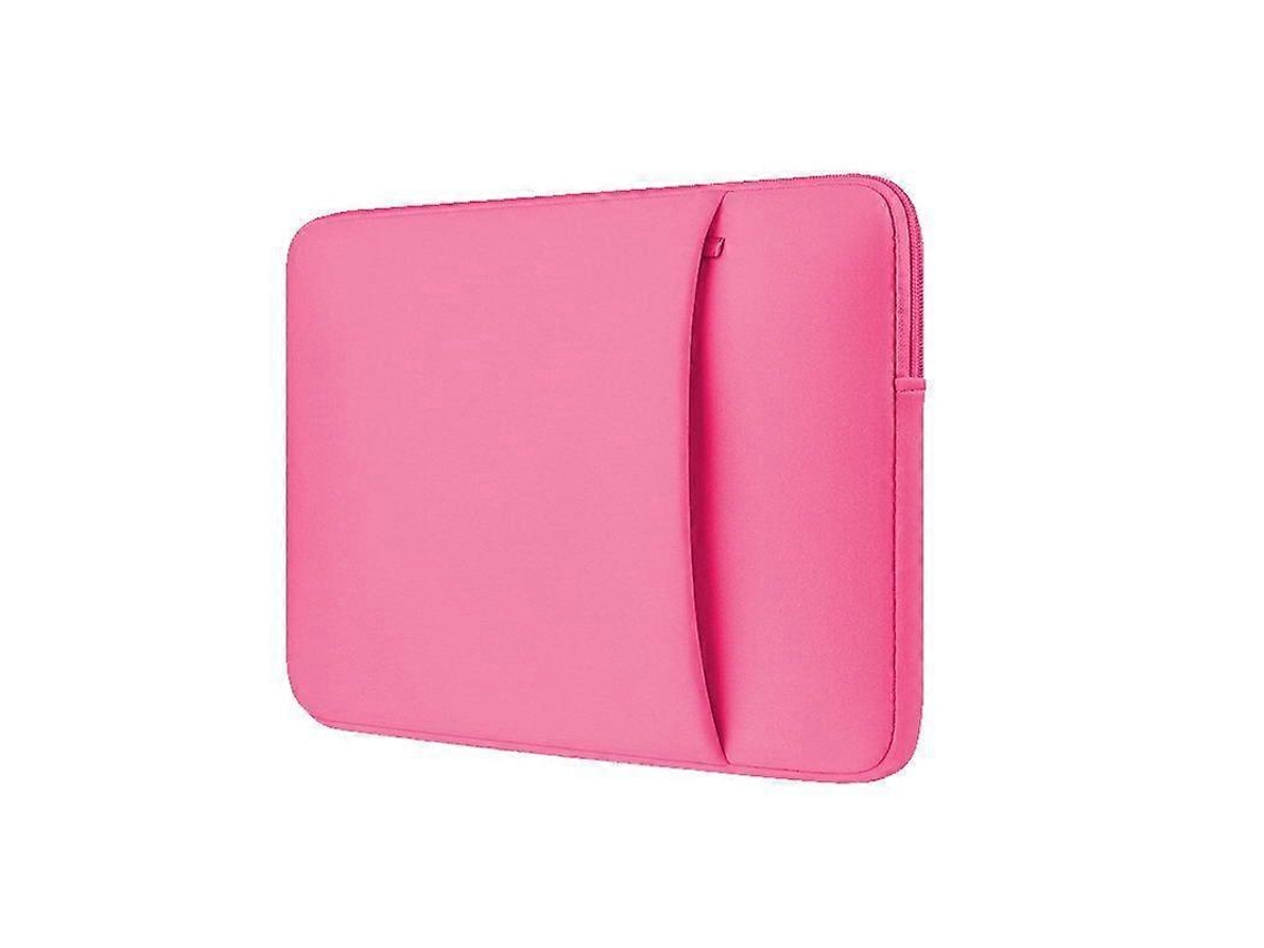 Capa para laptop Aquaforge de 15" com zíper e acolchoamento macio - Rosa/Vermelho