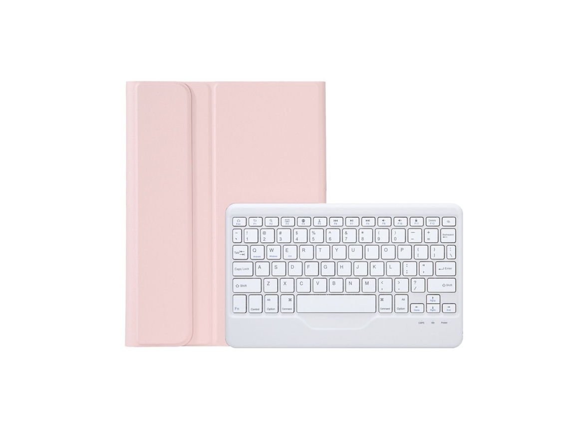 Lurelia Capa Com Teclado Bluetooth Para Lenovo Pad 11 Regular, Layout Pt, Rosa E Branco