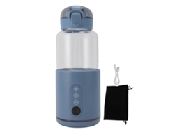 Aquecedor De Leite Sem Fio 300ml Inox Portátil Azul