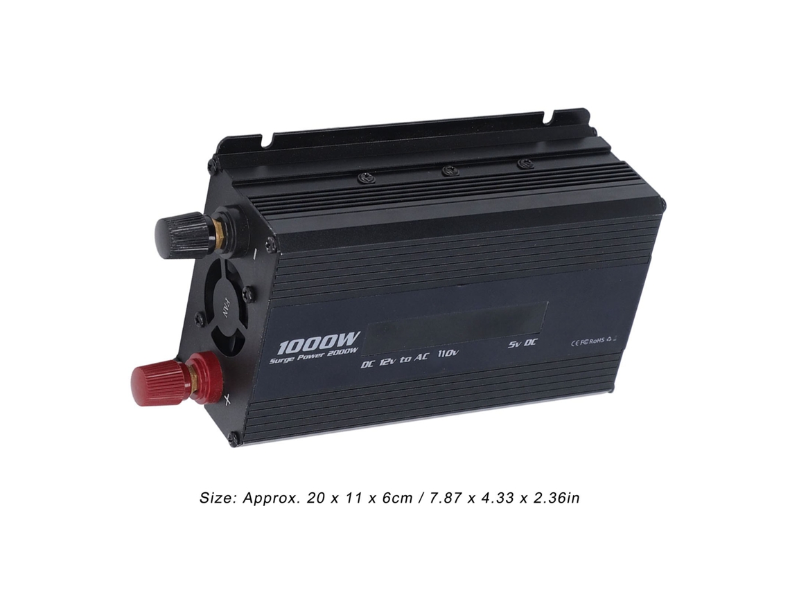 Adaptador De Tomada De Carro Inversor De Energia Com Carregamento Rápido Usb E Tomada Internacional 1000w Dc12v Para 110v